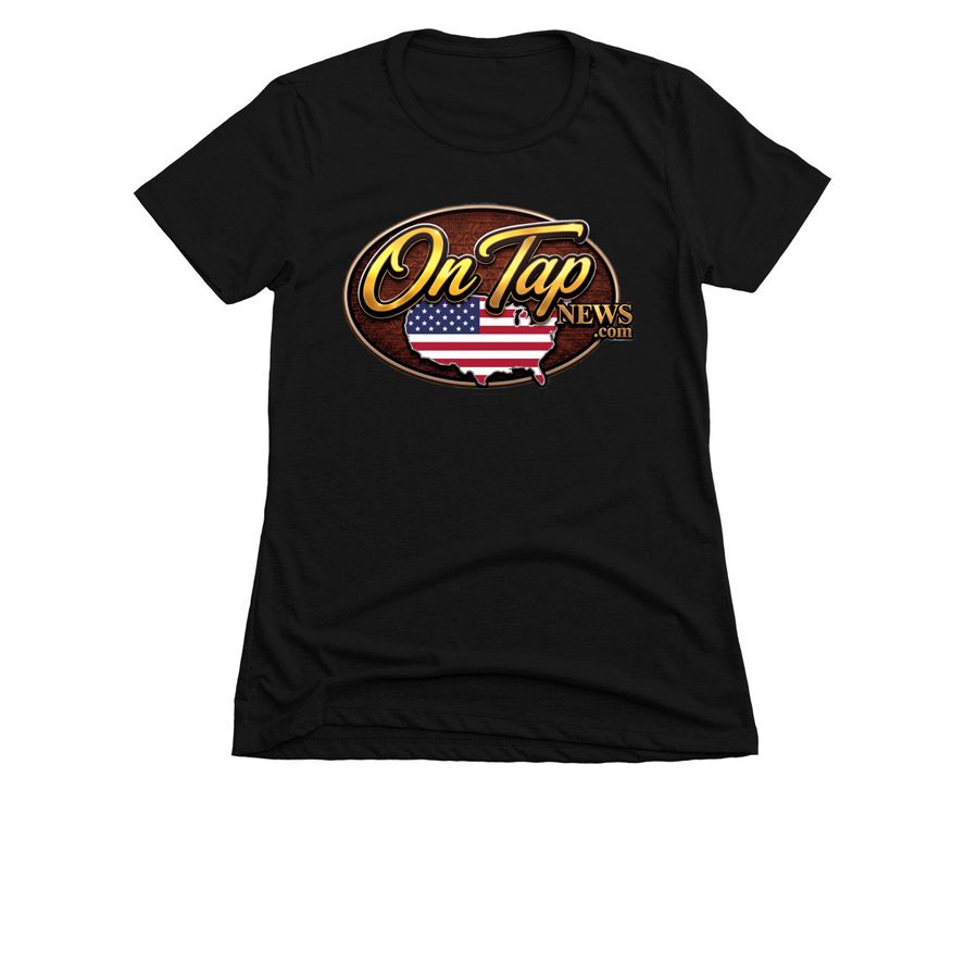 ON TAP NEWS Woman's Slim fit Tee, a Black Women's Slim Fit Tee