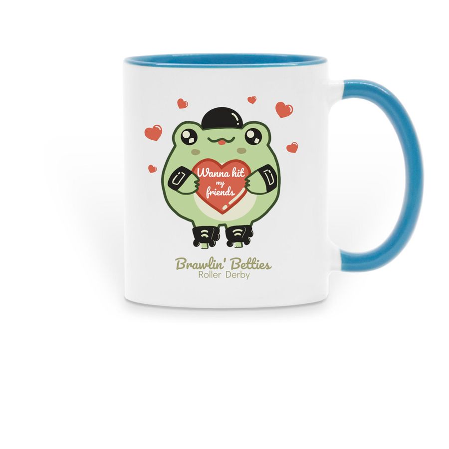 Wanna hit my Friends Mug <3&nbsp;, a Light Blue Two-Tone Ceramic Mug