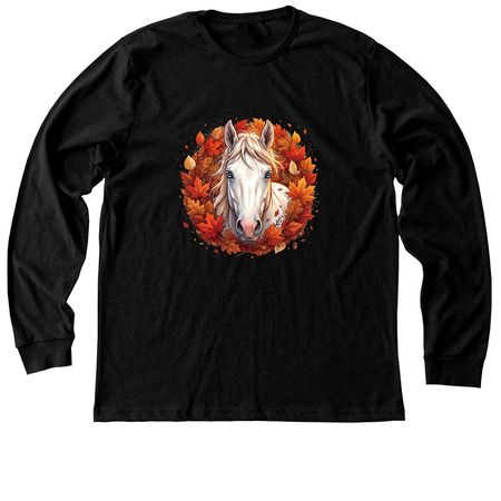 Autumn Equine Elegance, a Black Heather Premium Long Sleeve Tee