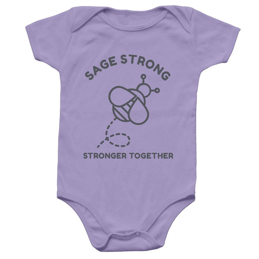Sage Strong, a Lavender Infant Onesie