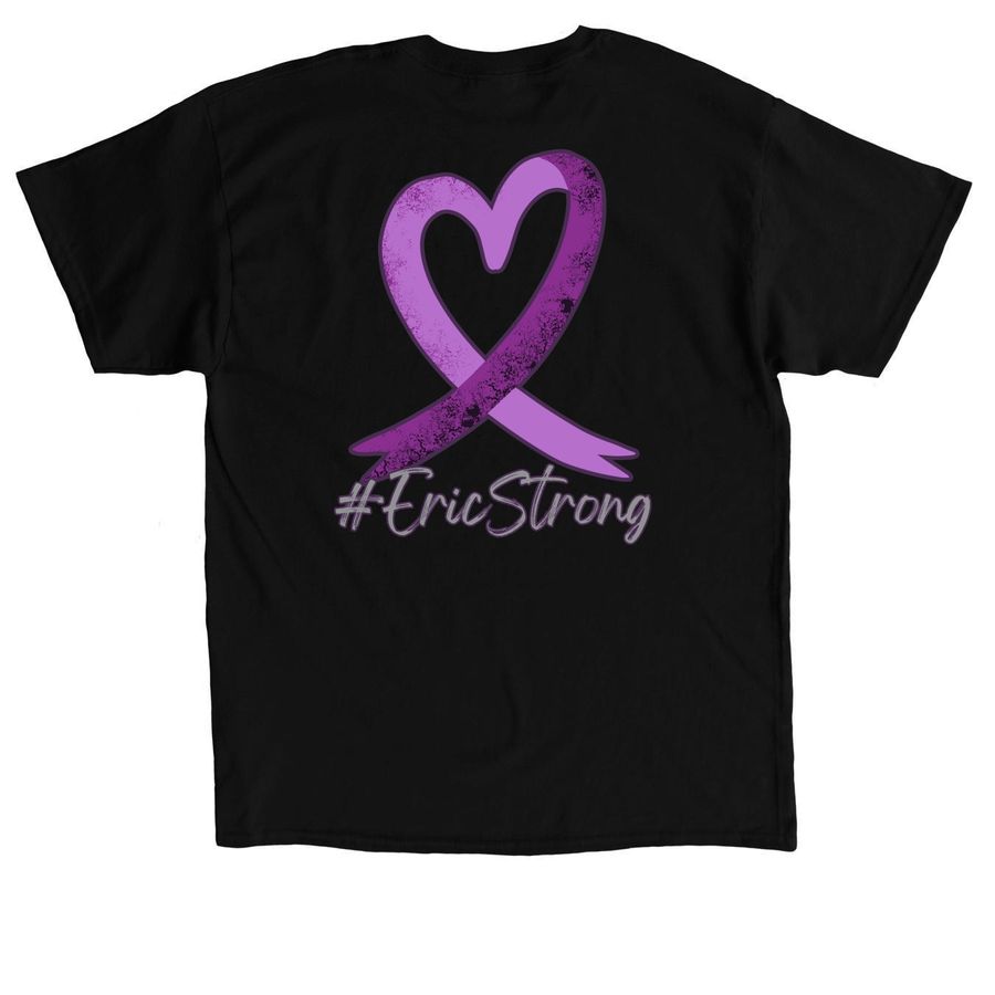Unconquered - Heart Ribbon - Eric Strong, a Black Classic Unisex Tee (back-view)