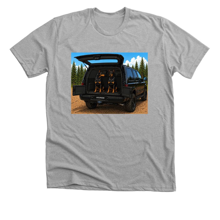 Dobies Adventure Wagon, a Athletic Heather Premium Unisex Tee