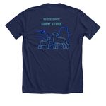 4-H Club Lamb, a Solid Navy Blend Premium Unisex Tee (back-view)