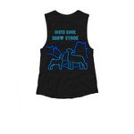 4-H Club Lamb, a Black Women's Muscle Tank (back-view)