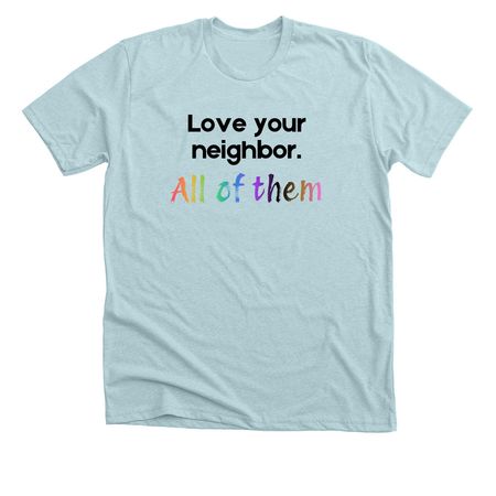 Pride 2026 Apparel Collection, a Heather Ice Blue Premium Unisex Tee