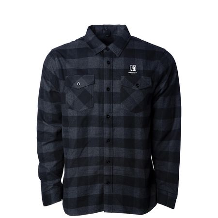 Landisville Adult Clothing, a Charcoal Heather/ Black Unisex Flannel Shirt
