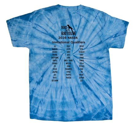 Dogs With Rattitude Qualifier Gear - 2026, a Baby Blue Classic Tie Dye Tee