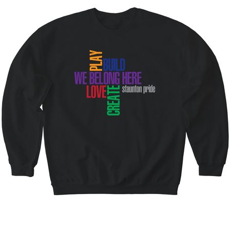 Staunton Pride 2025-3, a Black Softstyle Crewneck Sweatshirt