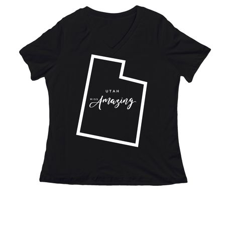 UT Miss Amazing, a Black Women's Relaxed V-Neck Tee