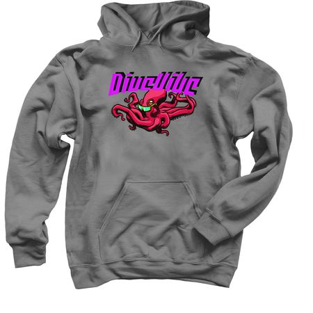 The same Steezy Octopus, but warmer., a Charcoal Pullover Hoodie