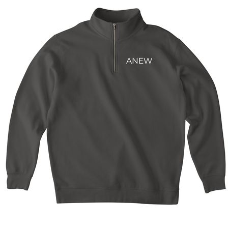 The Signature ANEW Crew, a Asphalt Midweight Quarter Zip Pullover