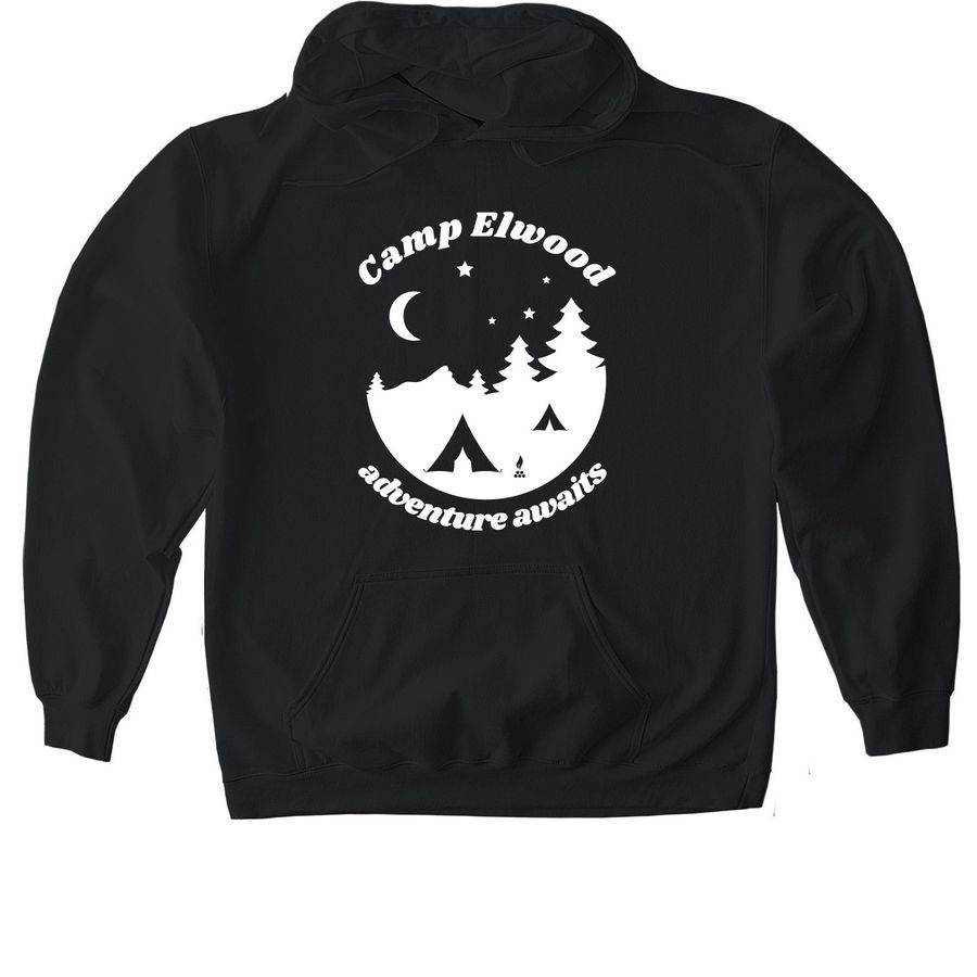 Adventure Awaits, a Black Gildan Softstyle Pullover Hoodie