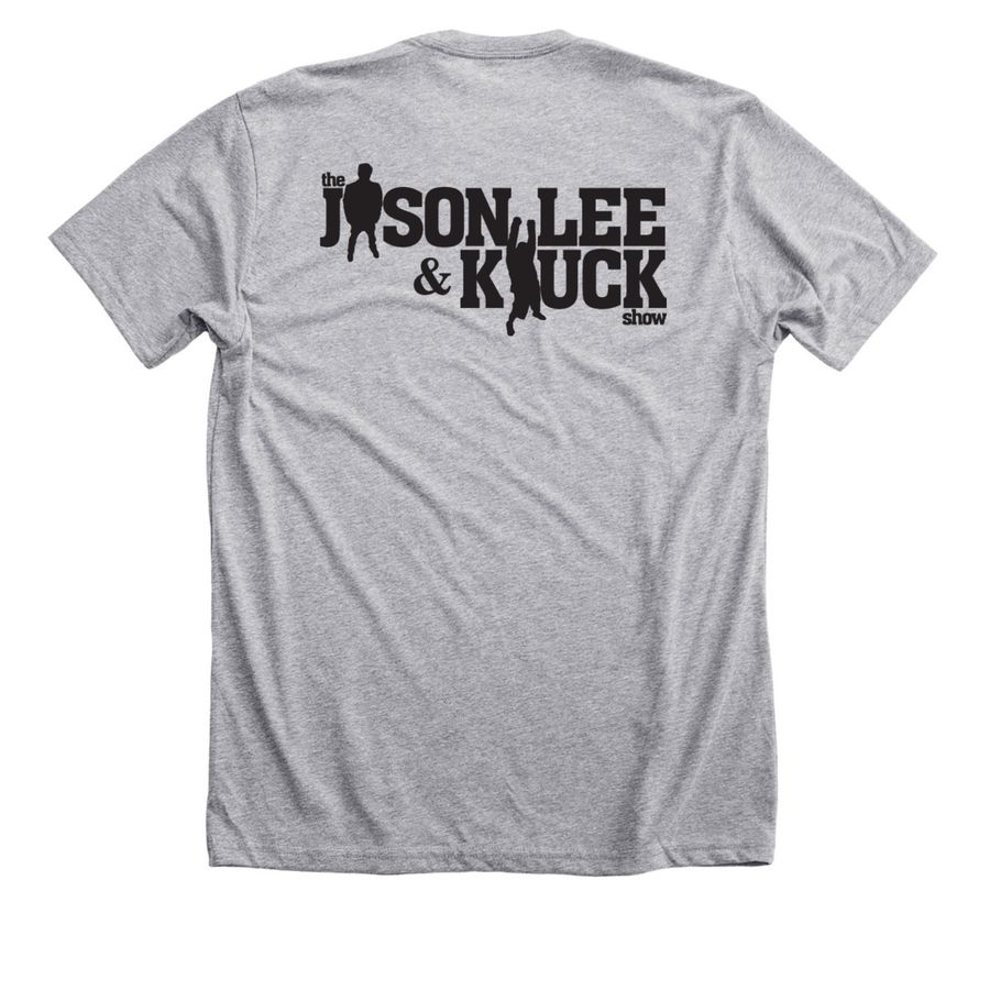 98.9 The Bear & JLNK Apparel, a Athletic Heather Premium Unisex Tee (back-view)