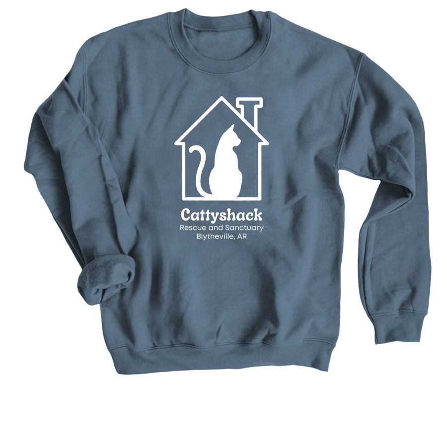 Cattyshack Fundraiser, a Indigo Crewneck Sweatshirt