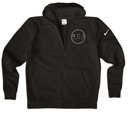 RCJ Designs Wear, a Black Nike Women's Club Fleece Zip Up Hoodie