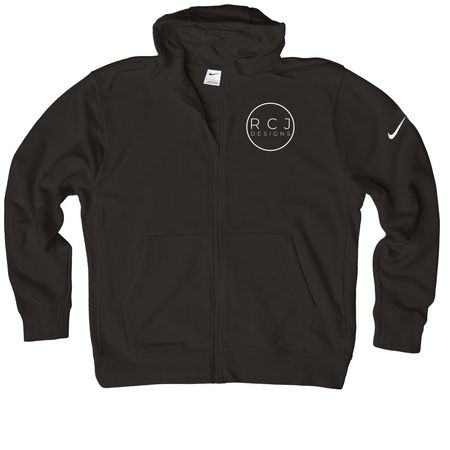 RCJ Designs Wear, a Black Nike Club Fleece Zip Up Hoodie
