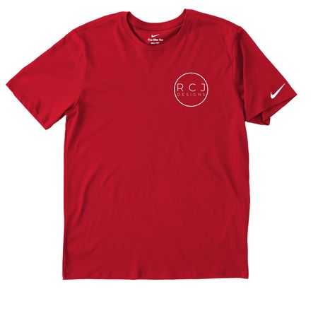 RCJ Designs Wear, a University Red Nike Dri-FIT Jersey Blend Performance Tee