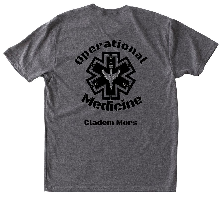 Op-Med Shirts, a Premium Heather Triblend Unisex Tee (back-view)