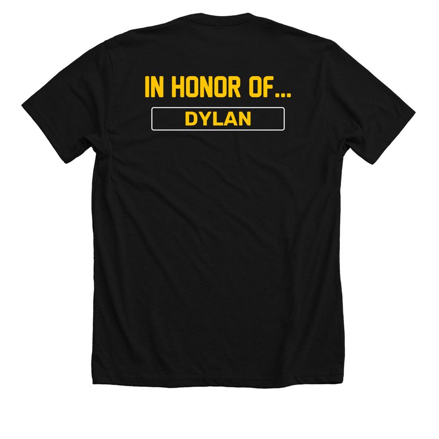 Dylan Michael, a Solid Black Blend Premium Unisex Tee (back-view)