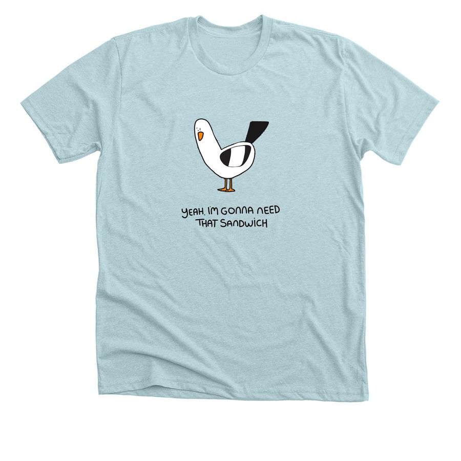 Official Grumpy Seagull, a Heather Ice Blue Premium Unisex Tee