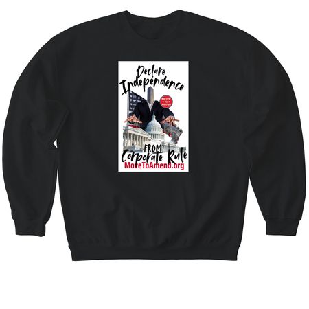 Power the People, Not Corporations, a Black Softstyle Crewneck Sweatshirt