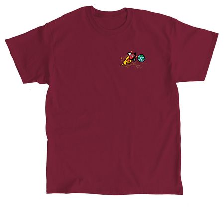 We All Live Here Rocket, a Cardinal Red Classic Unisex Tee
