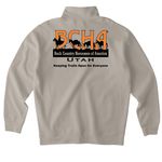 BCHU Mountain Ridge Merch, a Cement Midweight Quarter Zip Pullover (back-view)