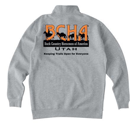 BCHU Mountain Ridge Merch, a Grey Heather Midweight Quarter Zip Pullover