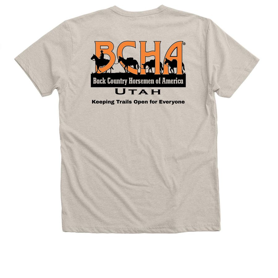 BCHU Mountain Ridge Merch, a Heather Dust Premium V-Neck Tee