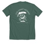 The Emmy Memmy Golf Scramble, a Heather Forest Premium Unisex Tee (back-view)