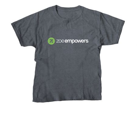 Zoe Empowers Logo (Dark), a Dark Heather Youth Unisex Tee