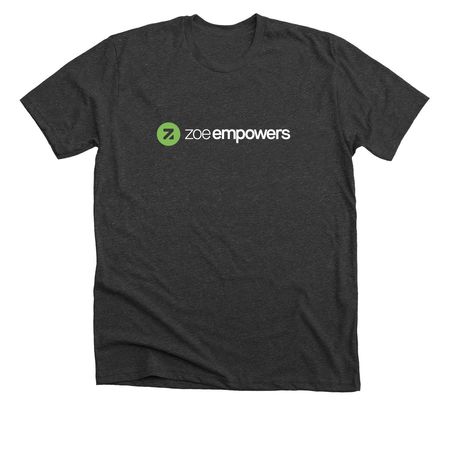 Zoe Empowers Logo (Dark), a Dark Grey Heather Premium Unisex Tee