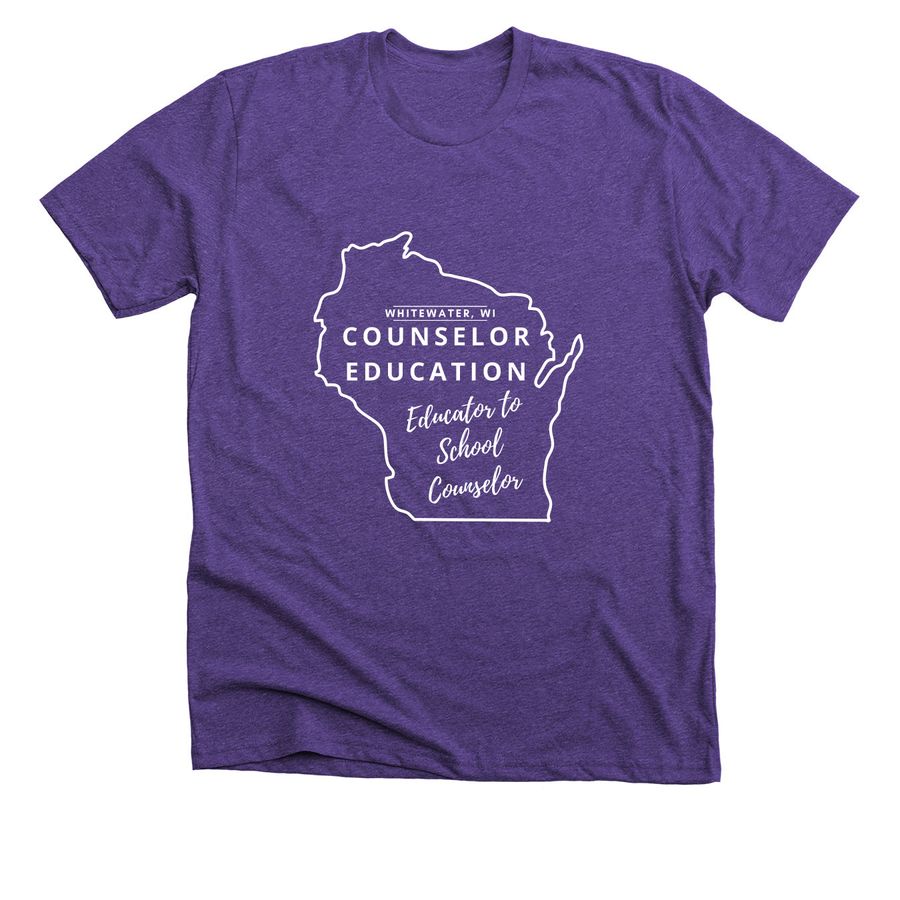 NEW Couns Ed Edu to Sch Counselor design, a Heather Team Purple Premium Unisex Tee