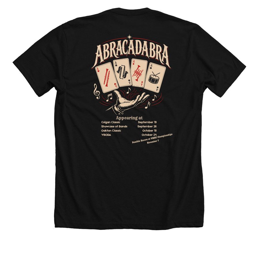 2026 Patriot Marching Band Supporter Shirt, a Solid Black Blend Premium Unisex Tee (back-view)