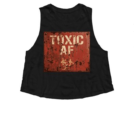 Bio Hazard&nbsp;, a Solid Black Blend Women?s Cropped Racerback Tank