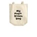 Pug Social Grocery Tote, a Natural Over-the-Shoulder Shopping Tote Bag (back-view)