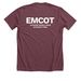 Updated Limited Edition EMCOT apparel (vW2), a Heather Maroon Premium Unisex Tee (back-view)