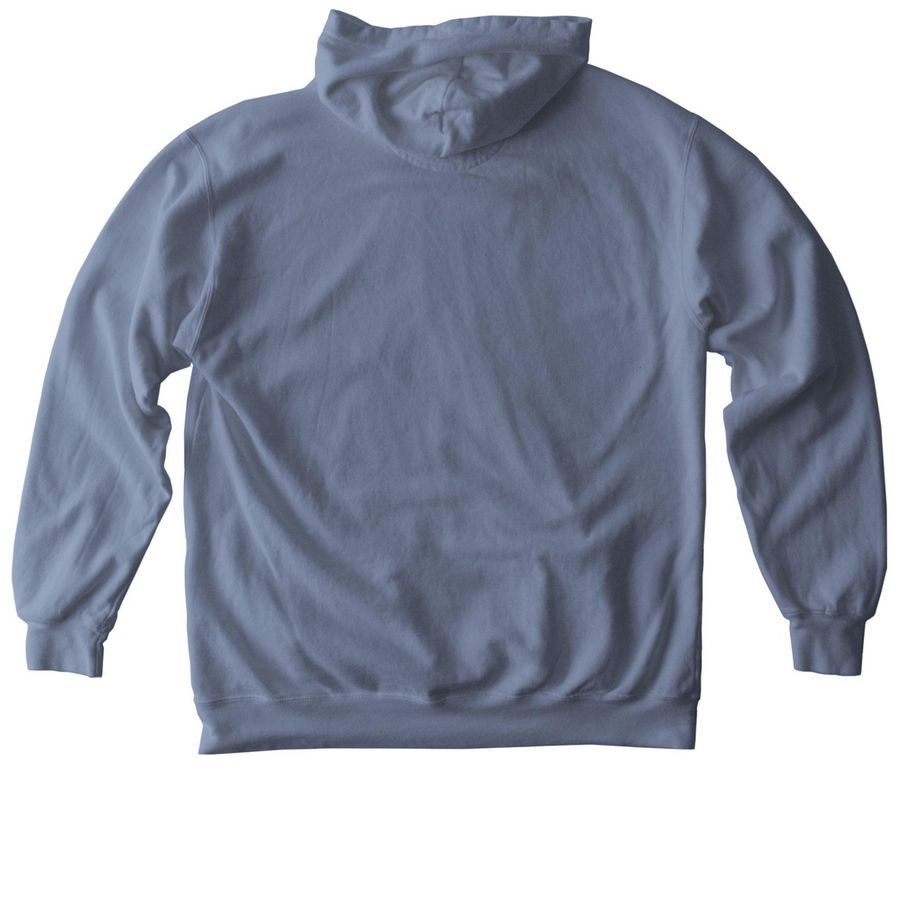 Support Your Local Shelter, a Blue Jean Comfort Colors Pullover Hoodie (back-view)