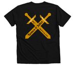 Romeo & Juliet, a Solid Black Blend Premium V-Neck Tee (back-view)