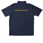 Collared Shirt, a True Navy Unisex Performance Polo (back-view)
