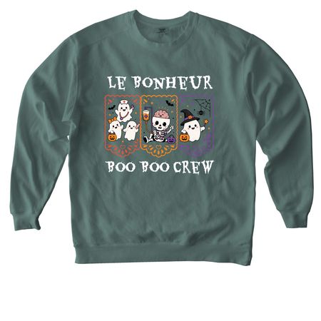 Le Bonheur Boo Boo Crew, a Blue Spruce Comfort Colors Crewneck Sweatshirt