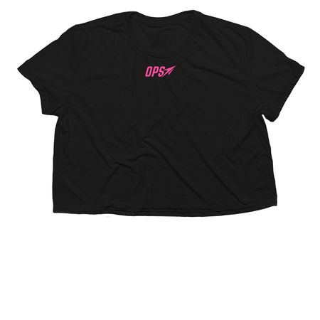 OPS Cropped Competition Tee (Pink), a Black Women?s Flowy Cropped Tee