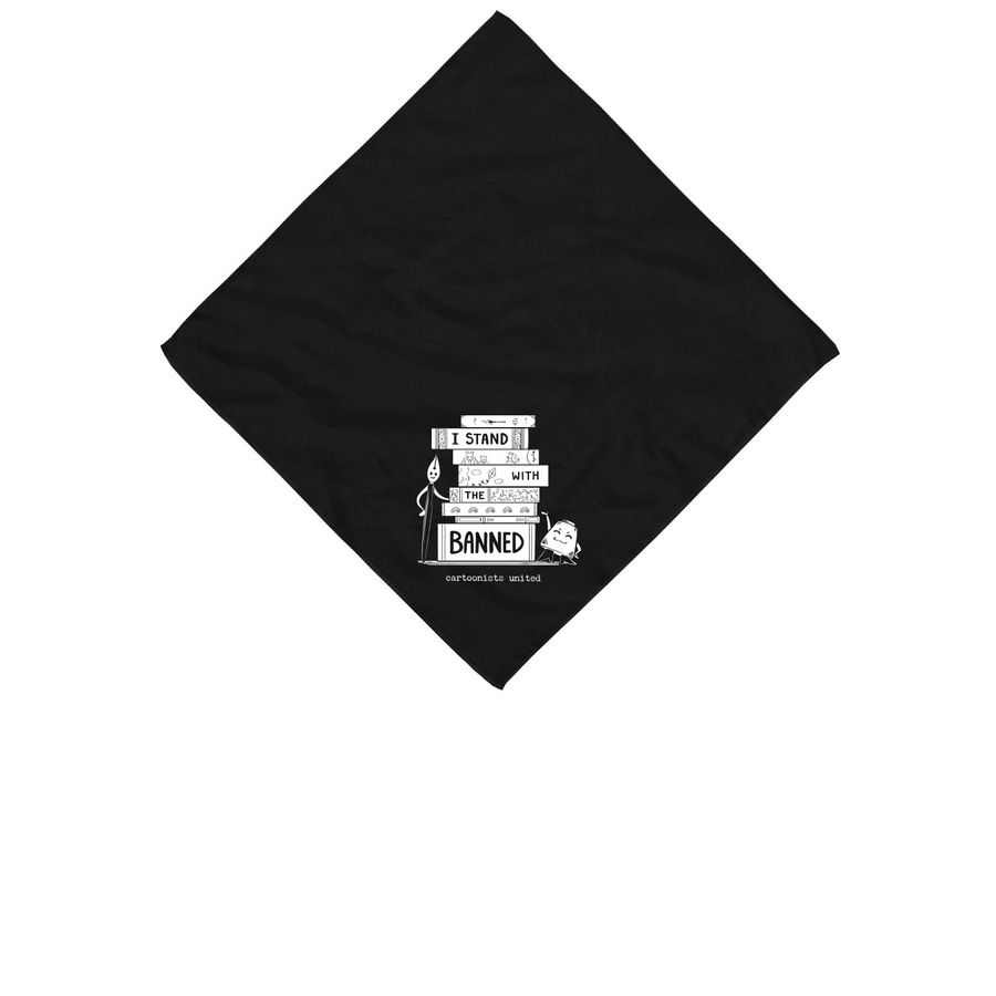 I Stand with the Banned, a Black Cotton Bandana