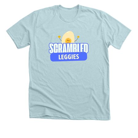 Scrambled Leggies, a Heather Ice Blue Premium Unisex Tee