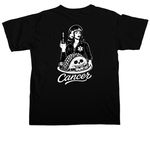 Go away Cancer, a Black Comfort Colors Unisex Tee (back-view)