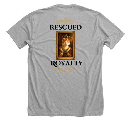 Rescued Royalty, a Athletic Heather Premium Unisex Tee (back-view)