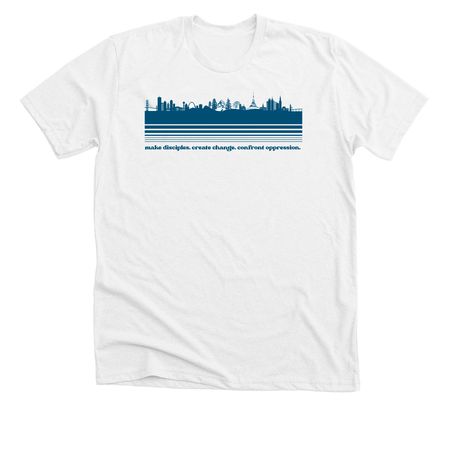 USA Field, a Solid White Blend Premium Unisex Tee