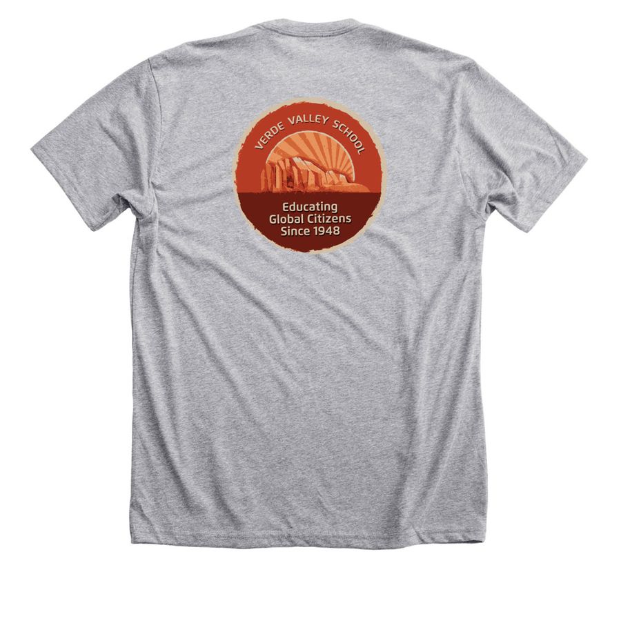 VVS Logo, a Athletic Heather Premium Unisex Tee (back-view)