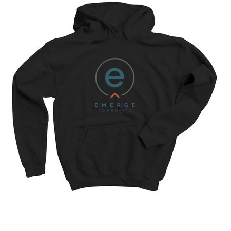 Emerge Logo, a Black Youth Pullover Hoodie