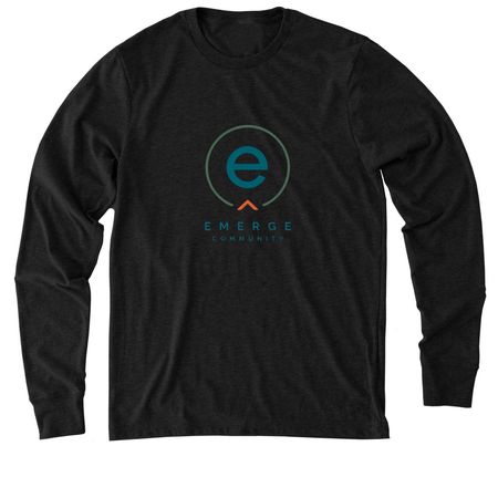 Emerge Logo, a Space Black Allmade Eco Triblend Long Sleeve Tee
